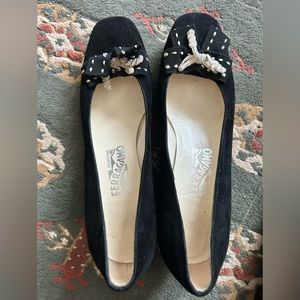 Vintage suede Ferragamo Ballet Heels